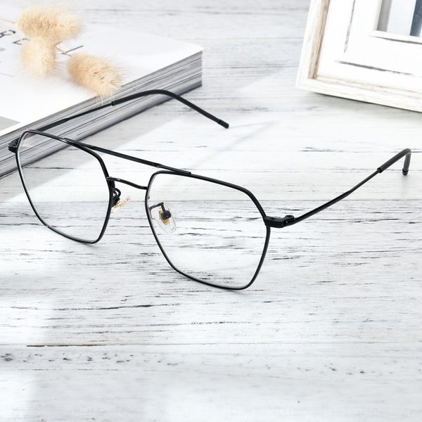 

polygon personalized plain student myopia myopia glasses frame men's and women's anti-lan glasses frame, Silver