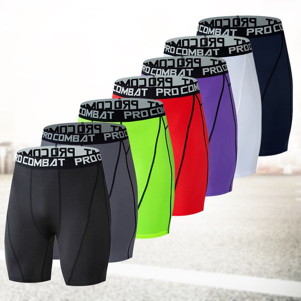 

stretch tight shorts men quick-drying breathable basketball leggings running track and field training pants gym shorts, Black;blue