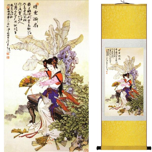 

pretty girl painting chinese art painting home office decoration chinese art figure 2019072608