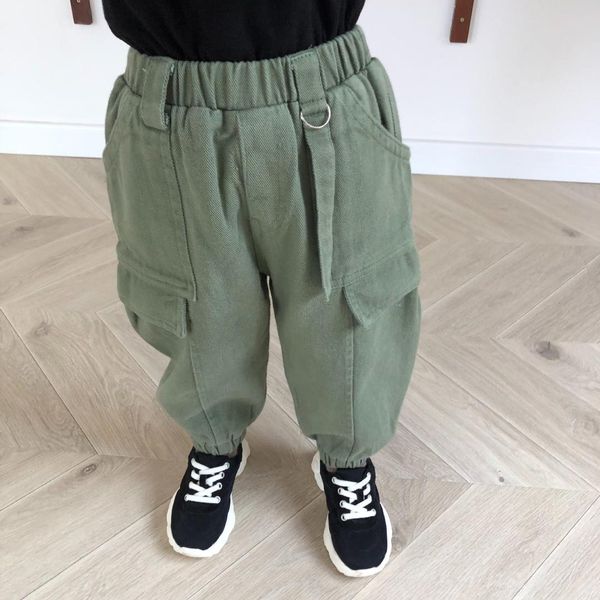 

2019 winter new arrival korean style pure color casual thickened all-match loose long pants for fashion cute baby girls and boys, Blue