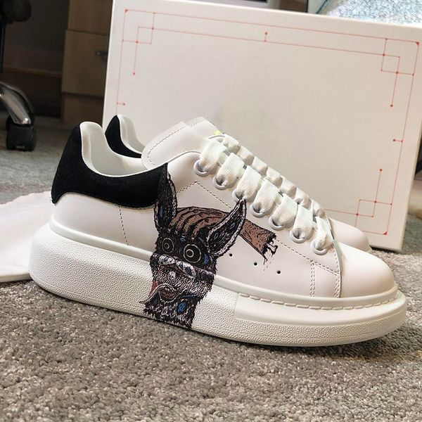 

luxury designer sneakers fashion new style men women causal shoes genuine leather designer shoes size 35-44, Black