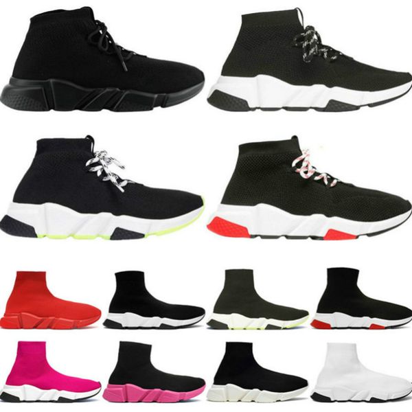 

2020 top скорость качество тренер черный белый кроссовки мужчины женщины черный красный повседневная обувь мода носки кроссовки дешевые сапо, Black