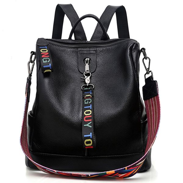 

2018 fashion women genuine leather backpack youth backpacks for teenage girls female school shoulder bag bagpack