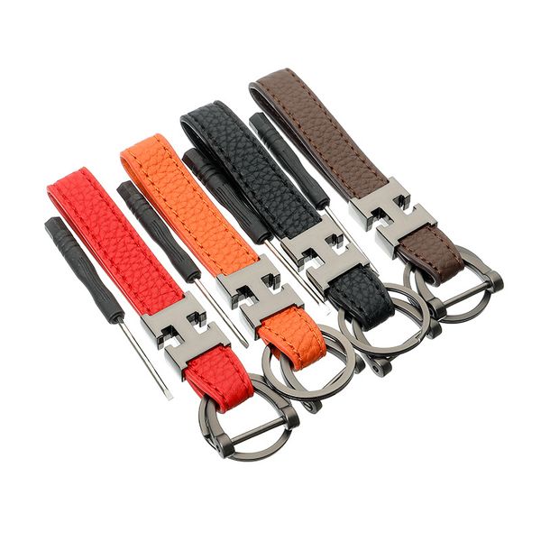 

кожаный роскошный брелок модельер h письмо человек брелки подарки ключи от автомобиля держатель аксессуары сумка подвески кулон брелки для ж, Silver