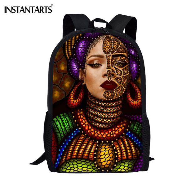 

instantarts colorful african queen girls school bags gift for kids students schoolbags exotic ethnic art style bookbags mochilas