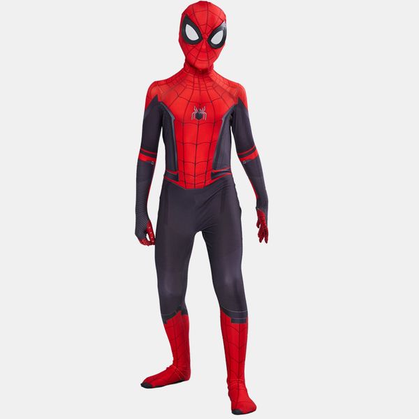 

2019 kids spider man far from home peter parker cosplay costume zentai spiderman superhero bodysuit suit jumpsuits c11, Blue