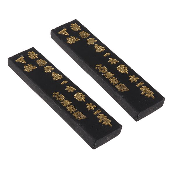 

2 x ink stick asia old carved pattern solid calligraphy kids gift multicolor
