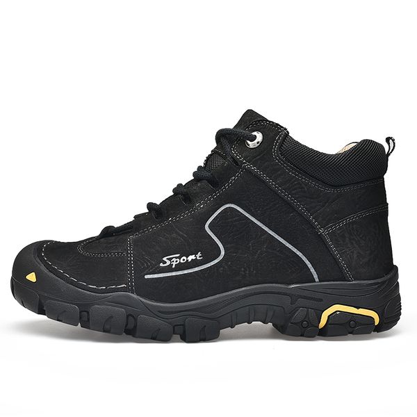 

add fur men boots size 38~46 designer men shoes winter boots waterproof snow lace up ankle winter shoes male, Black