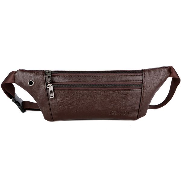 

men ultrathin leather waist packs pu leather multifunction man bags solid color male waist bags for outdoor sport