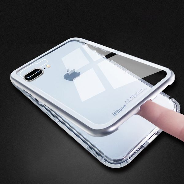 

fast shipping for iphone xs max magnetic case tempered glass back cover metal bumpers for goophone phone case