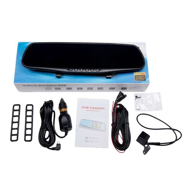 

full 1080p car dvr camera auto 4.3" rearview mirror digital video dash cam auto