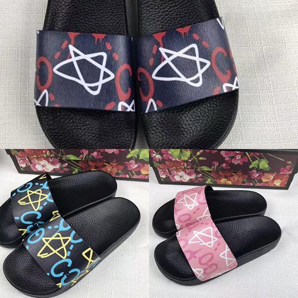 

De igner rubber lide andal tar graffiti nake bloom fa hion men women hoe beach flip flop with flower box duty bag gg lipper gg h