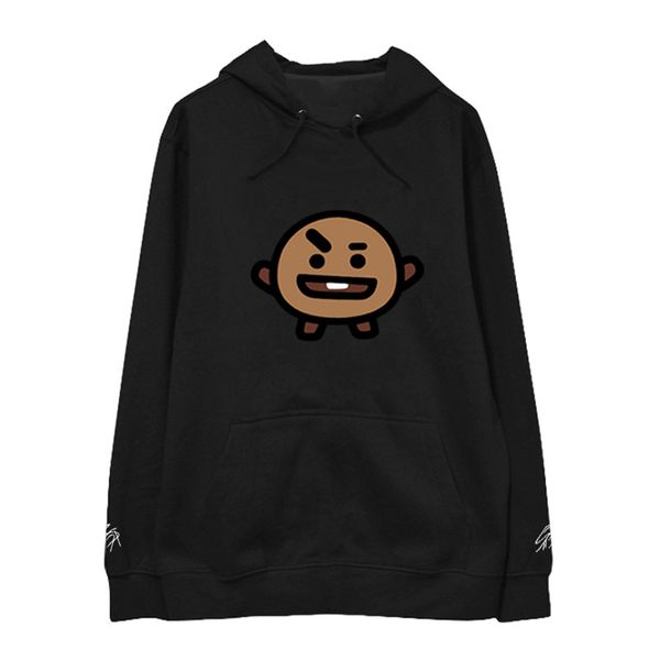 

2018 harajuku стиль мультфильм печати свитшоты мужские и женские зимние теплые свитшоты толстовки, Black