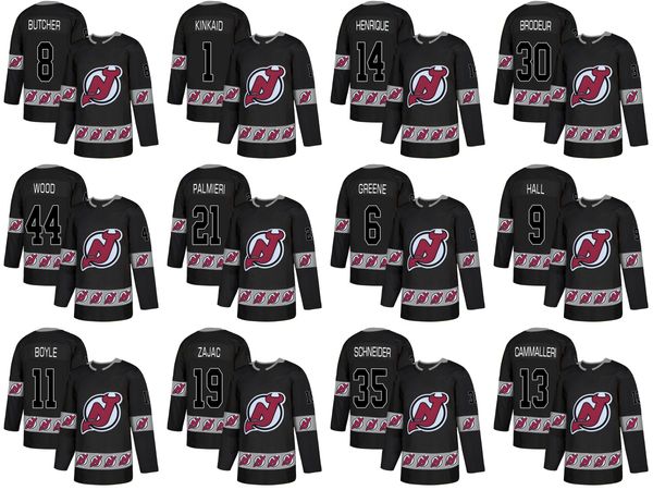 

New Jersey Devils Taylor Hall Nico Hischier Kyle Palmieri Miles Wood Brian Boyle Keith Kinkaid Fashion Team Logos Hockey Jerseys