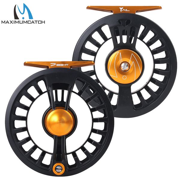 

maximumcatch tail fly fishing reel super light weight 131g 139g cnc machined teflon disc 5/6 7/8wt black fly reel