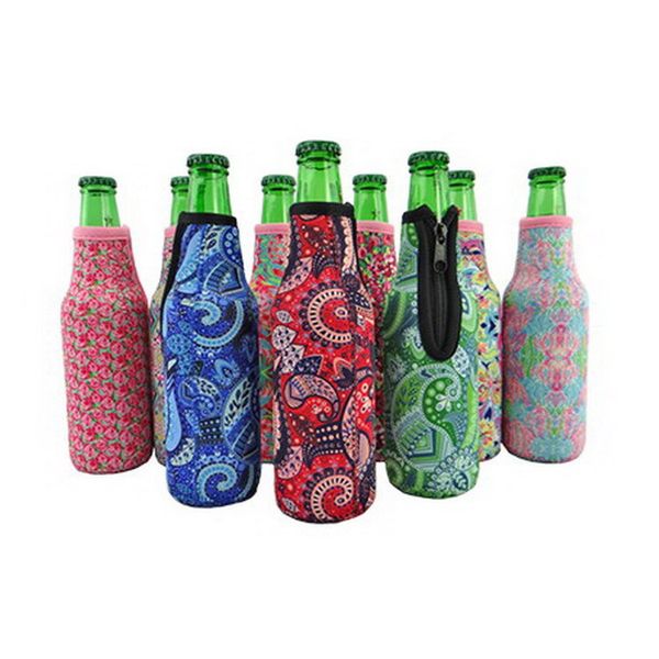 

охладитель пивной бутылки рукав для лилии с печатью 3 мм неопреновый рукав на молнии полностью сшитые изолированные крышки для бутылок пива