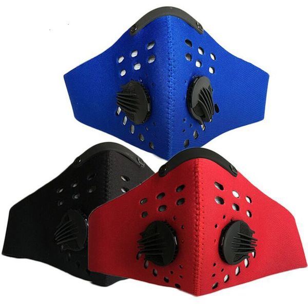 

10pcs anti-dust pm 2.5 dust mask air valve anti pollution mask anti-fog activated carbon filter outdoor sport bike face mask hope12, Black