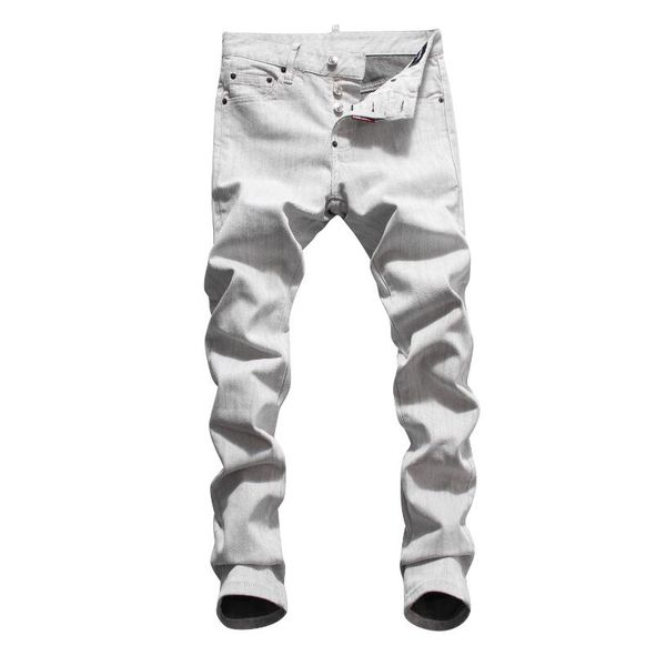 Moda-caliente 2019 Hombres Ripped Denim Rasgado Jeans algodón blanco moda Tight primavera otoño Pantalones de hombre