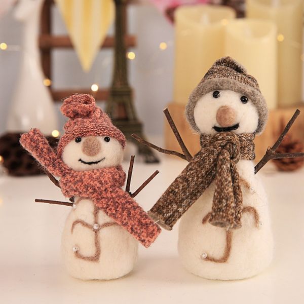 

new unique wool felt snowman doll cute christmas decoration festive party supplies dropshipping