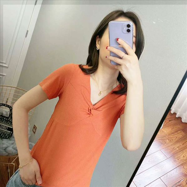 

design star t-shirt female ins fashion slim 2020 round collar loose casual couple short sleeve, White