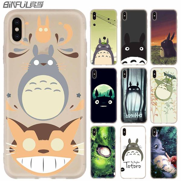 

phone cases silicone soft cover for iphone xi r 2019 x xs max xr 6 6s 7 8 plus 5 4s se cat totoro cute