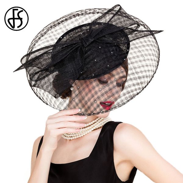 

fs black vintage hats for women philippines large brim wedding dress hat fascinator ladies hats, Blue;gray
