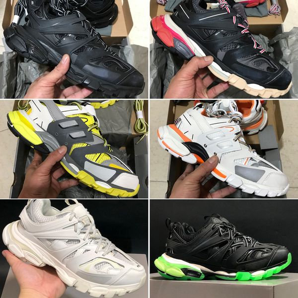

with box 2019 release triple-s clunky track 3.0 tess gomma maille jogging men women casual dad shoes sport sneaker 36-45, Black