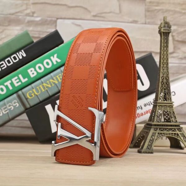 

selling big large buckle genuine leather belt designer belts men women high quality, Black;brown