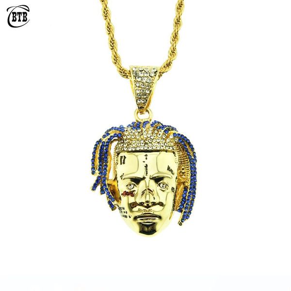 

персонализированные рэпер xxxtentacion ожерелье мужчины iced out cz chains hip hop punk золото цвет подвески ювелирные подарки, Silver