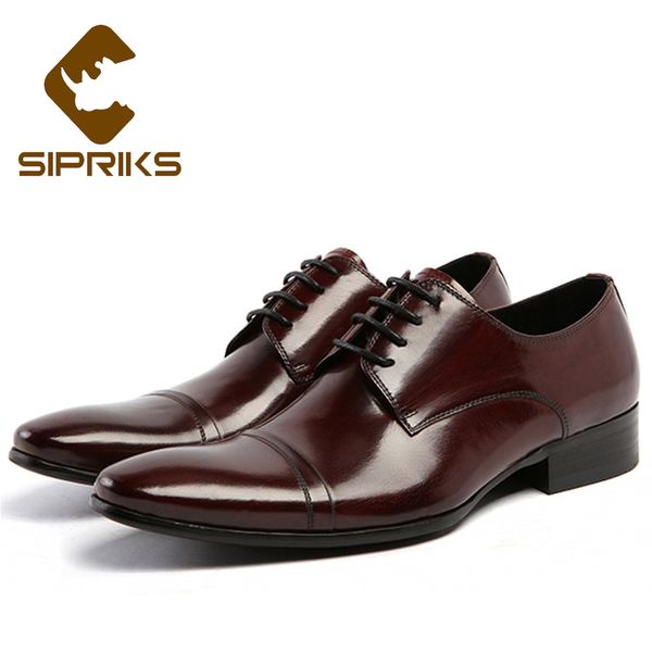 

sipriks classic real leather dress shoes for men pointed church shoes elegant black business work office derby