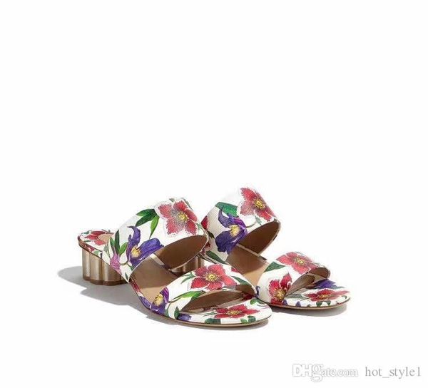 

with box brand design woman peep toe flower slippers femal classical gold metal plated floral heel sandals lady patent leather casual shoes, Black