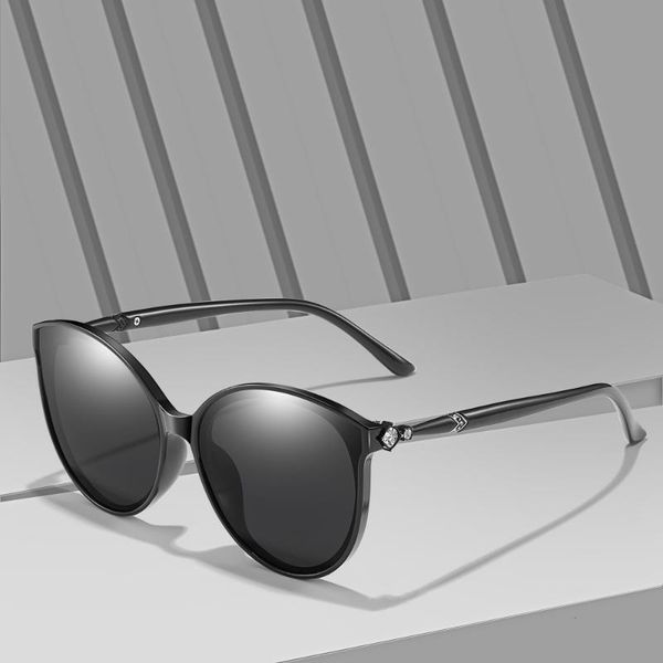 

new luxury hd polarized women sunglasses fashion oval ladies vintage brand design cat eye woman female sun glasses, White;black