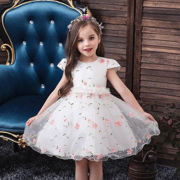

girl's dresses flower girl embroider elegant tutu princess dress for girls costume wedding eveving party children clothing vesti, Red;yellow