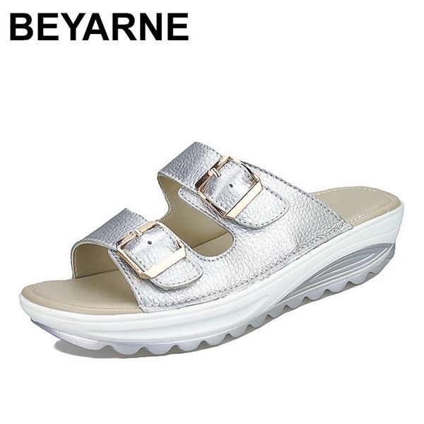 

beyarne womens sandals slippers buckle beach summer wedges platform shoes casual candy color slides, Black