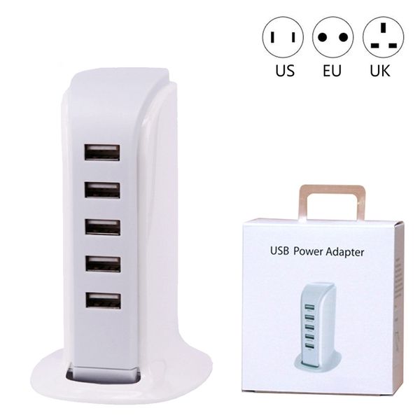 

usb charger 5 port quick charge wall charger 5v 2.1a adapter for samsung iphone tablet portable phone charging for eu/us/uk plug