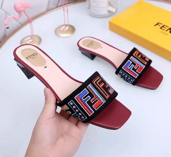 

New Fashion Women's Casual sandals female Velvet silk fabrics Shoes woman Luxury design Peep Toe Sandals embroidery slippers #34