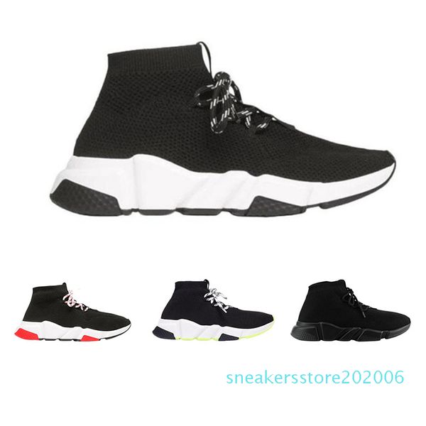 

lace-up socks shoes classic 2019 casual for mens women trile black red green sole fashion sneaker mens trainers size 36-45 s06