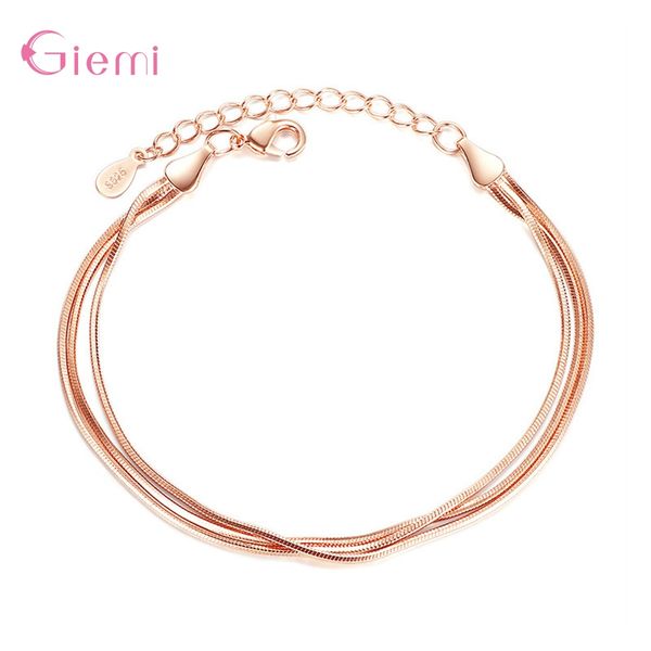 

wholesale genuine 925 sterling silver bracelet for women white/rose gold colors for choice super nice modern women jewelry gift, Black