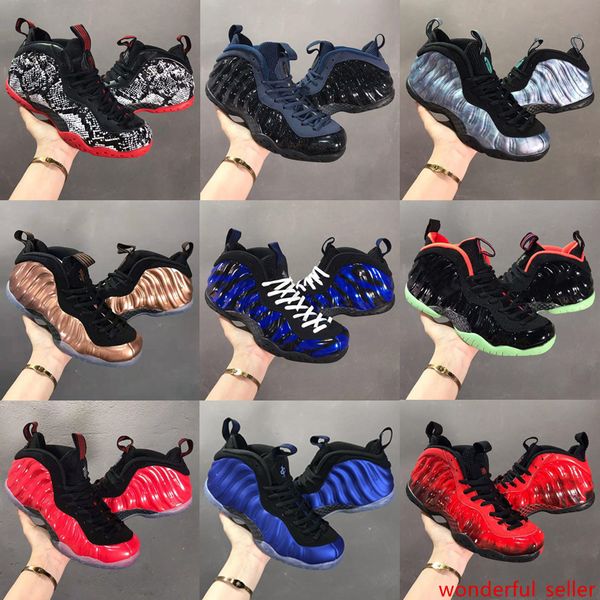 

2020 new penny hardaway foams one olympic denim black metallic gold mens sports basketball shoes pro sequoia eggplant black metallic gold