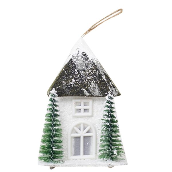 

christmas snow house pendant tree decorations ornaments luminous cabin house wedding night light decor