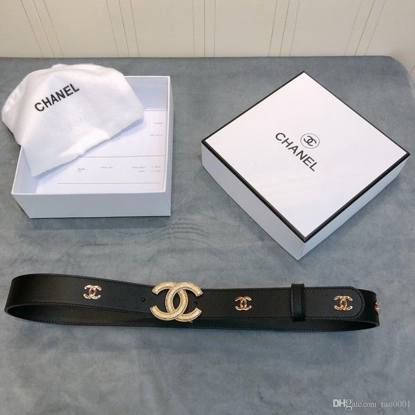 

fashion belts for men brand double chain buckle leather designer belts european style brand belt business with box, Black;brown