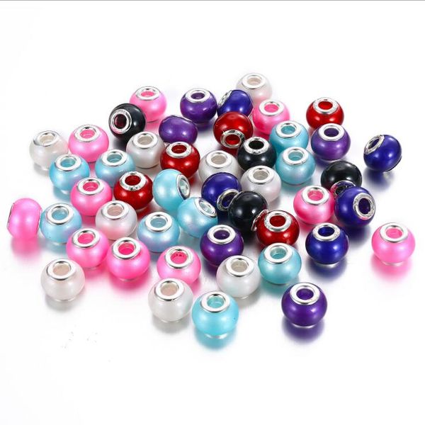

8*14mm diy diamond large hole european beads loose beads boutique large hole beads dmsjz010 handmade lampwork, Black