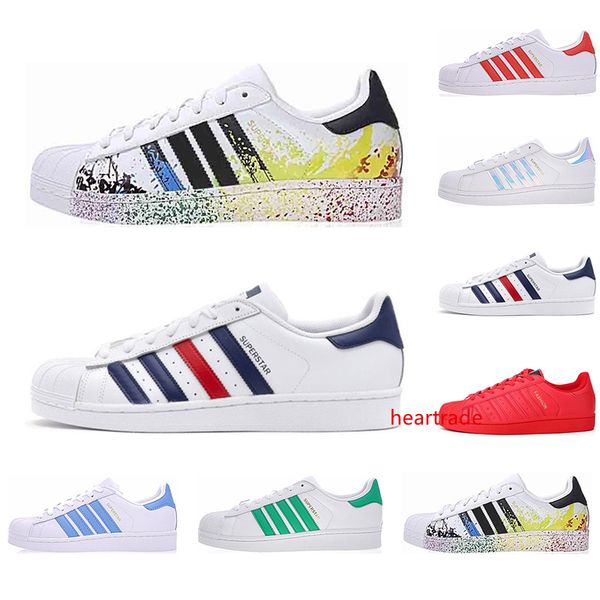 

blue hologram iridescent junior superstars pride sneakers fashion originals superstar women men sport casual shoes 36-45