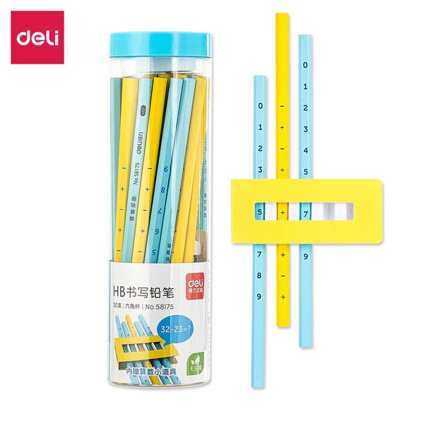 

deli 30 pcs hb standard pencils child learn write hexagon pencil for school student office writing drawing 2b pencil stationery