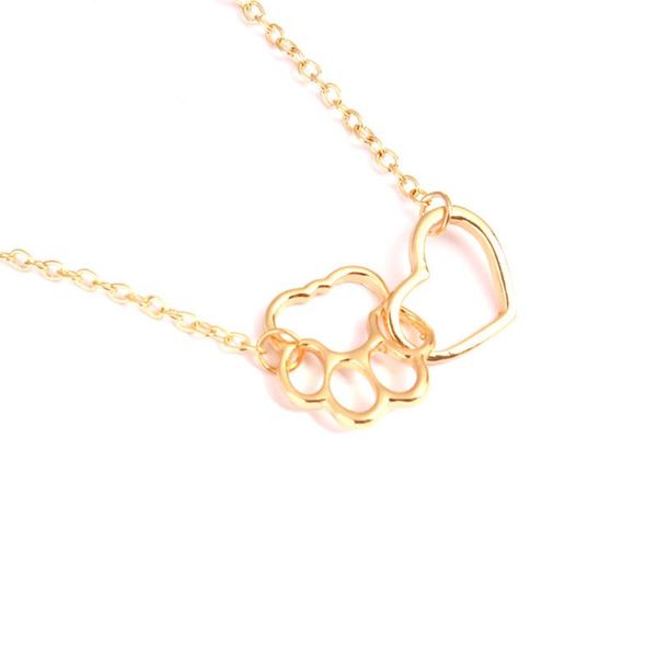 

new arrival women cat dog hollow pendant necklace love heart lady jewelry, Silver