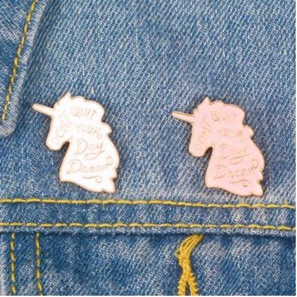 

pin brooches cute enamel unicorn lapel collar pin brooch for unisex, Gray