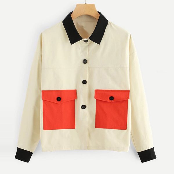 

women basic coat casual jacket panelled button long sleeve coat wild jacket parka outwear cardigan, Black;brown