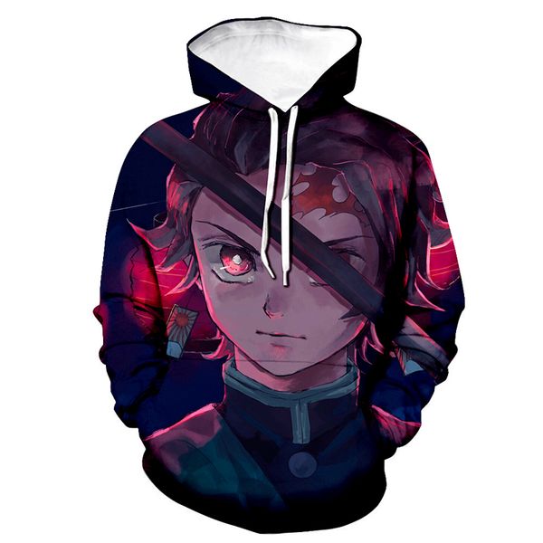 

anime demon slayer kimetsu no yaiba 3d printed hooded sweatshirt men/women casual fashion hoodies trendy pullover hip hop hoodie, Black