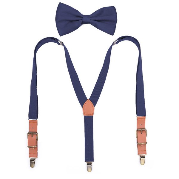 

2019 fashion casual three clips y-shaped belt fashion collage women's bow tie strap set combination, Black;white