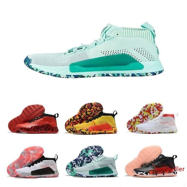 

2020 lillard dame 5 cny all skate yellow green backetball shoes 4 sports sneakers damian 5s mens trainers size 40-46